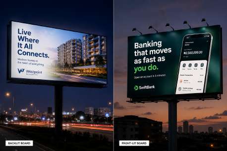 Backlit and front-lit boards